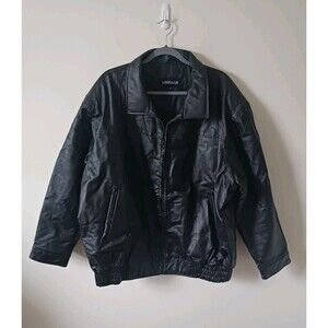 Lineage Vintage Y2K Leather Jacket Mens XXL Black Oversized Streetwear Coat